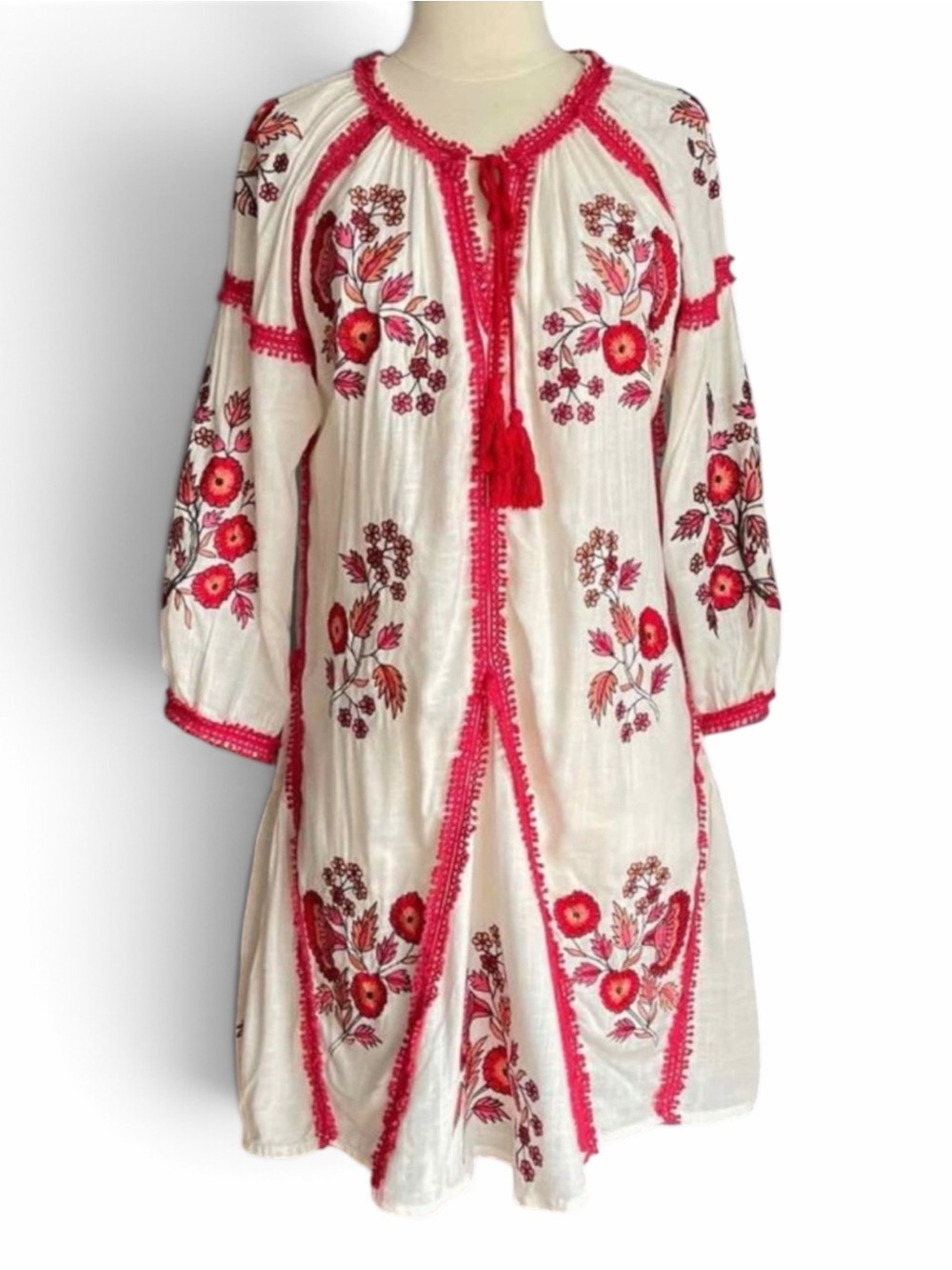 Anthropologie Ranna Gill Hadley Embroidered Floral Tunic Dress